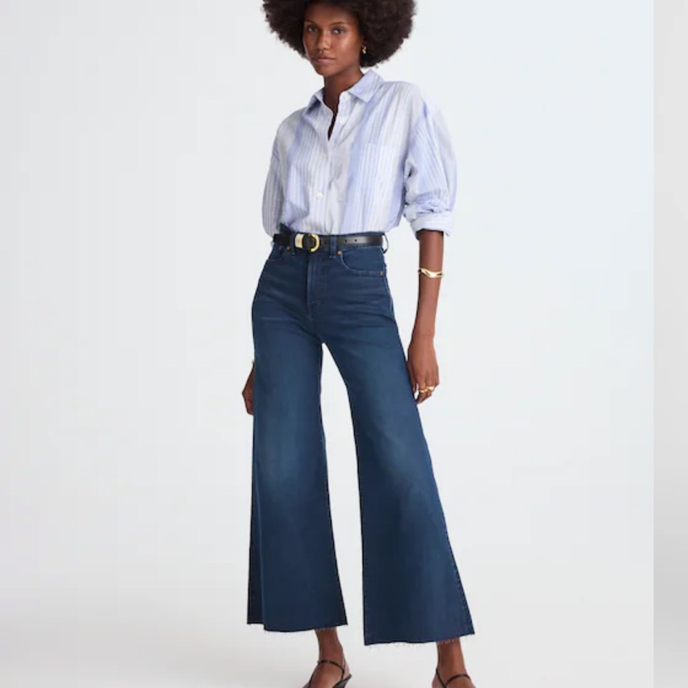 Madewell Women's Flared Wide-Leg Crop Jeans size 30T